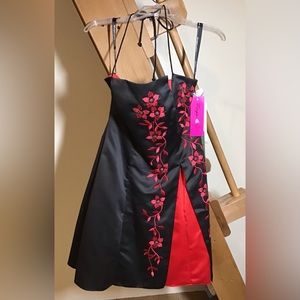 Embroidered Prom Dress Halter